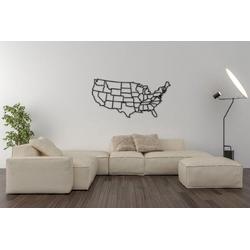Houten Landkaart Verenigde Staten van Amerika - USA | Zwart Hout - Volledig Duurzaam - Landkaart - 100 x 50 CM - Wanddecoratie - Design - Wereldkaart - Land Kaart - Stad - Wijk